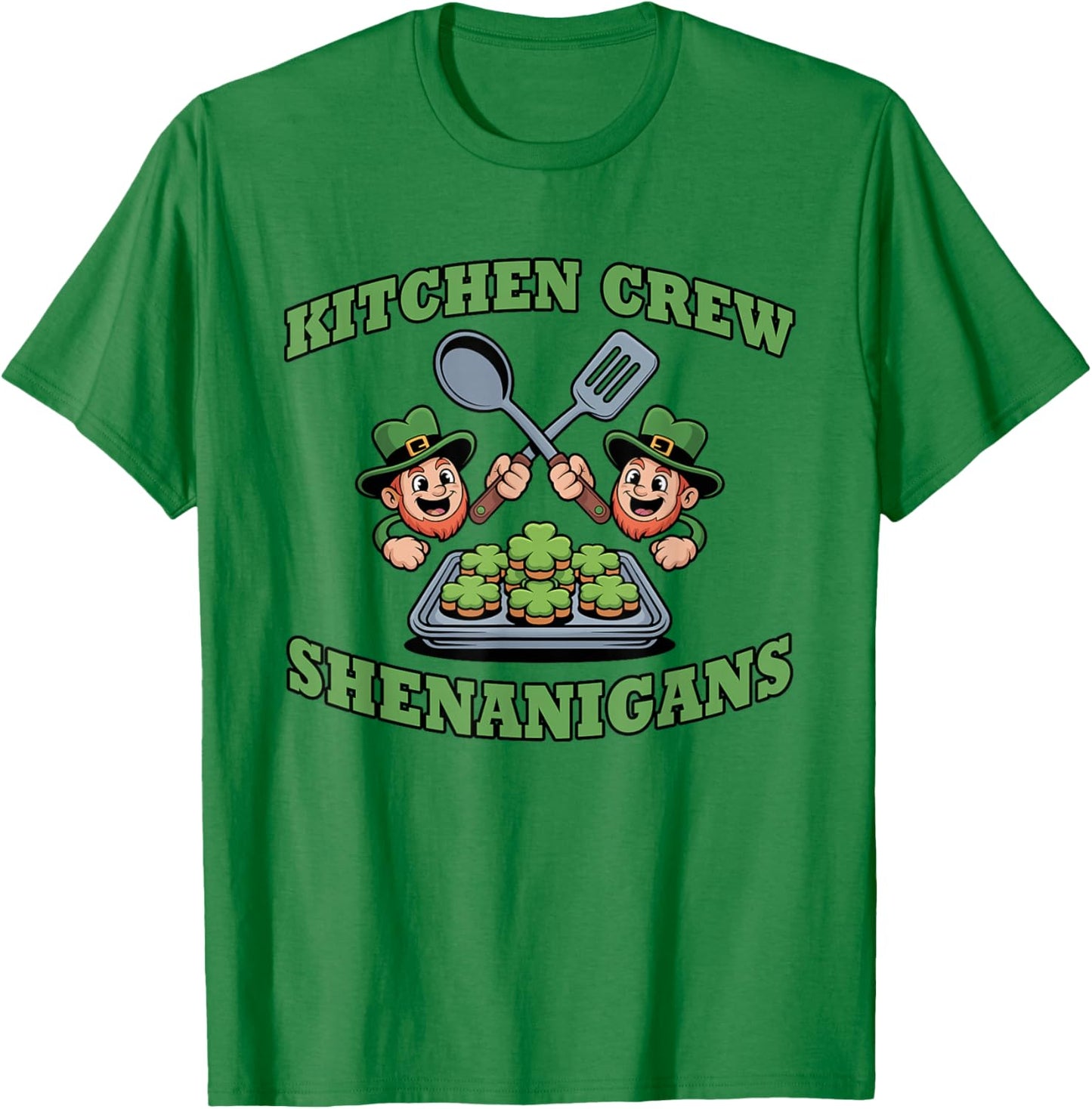 Kitchen Crew Shenanigans Lunch St Patricks Day School Staff T-Shirt - T-Shirt | Irish Green