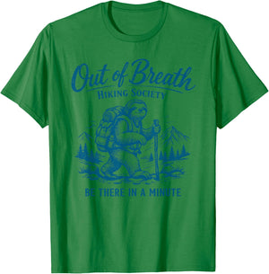 Out of Breath Hiking Society Hiker Nature Lover Funny Sloth T-Shirt - T-Shirt | Irish Green
