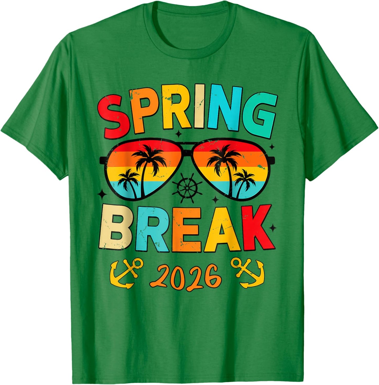 Aesthetic Spring Break 2026 Family Vacation Squad Graphic T-Shirt - T-Shirt | Irish Green