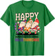 Happy HalloThanksMas Holiday Gnomes Design T-Shirt - T-Shirt | Irish Green
