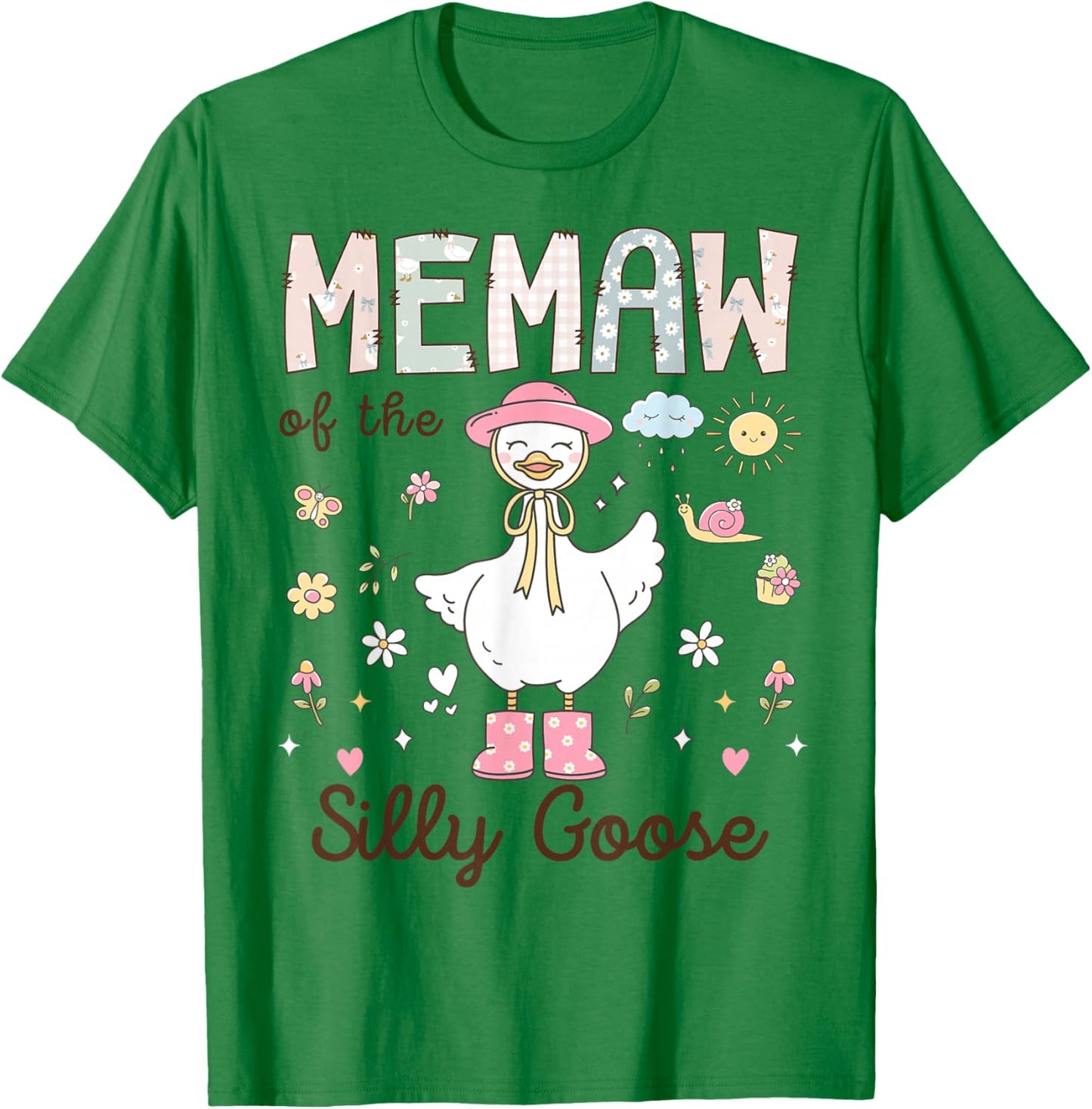 Memaw of The Silly Goose First Birthday Girl Family T-Shirt - T-Shirt | Irish Green
