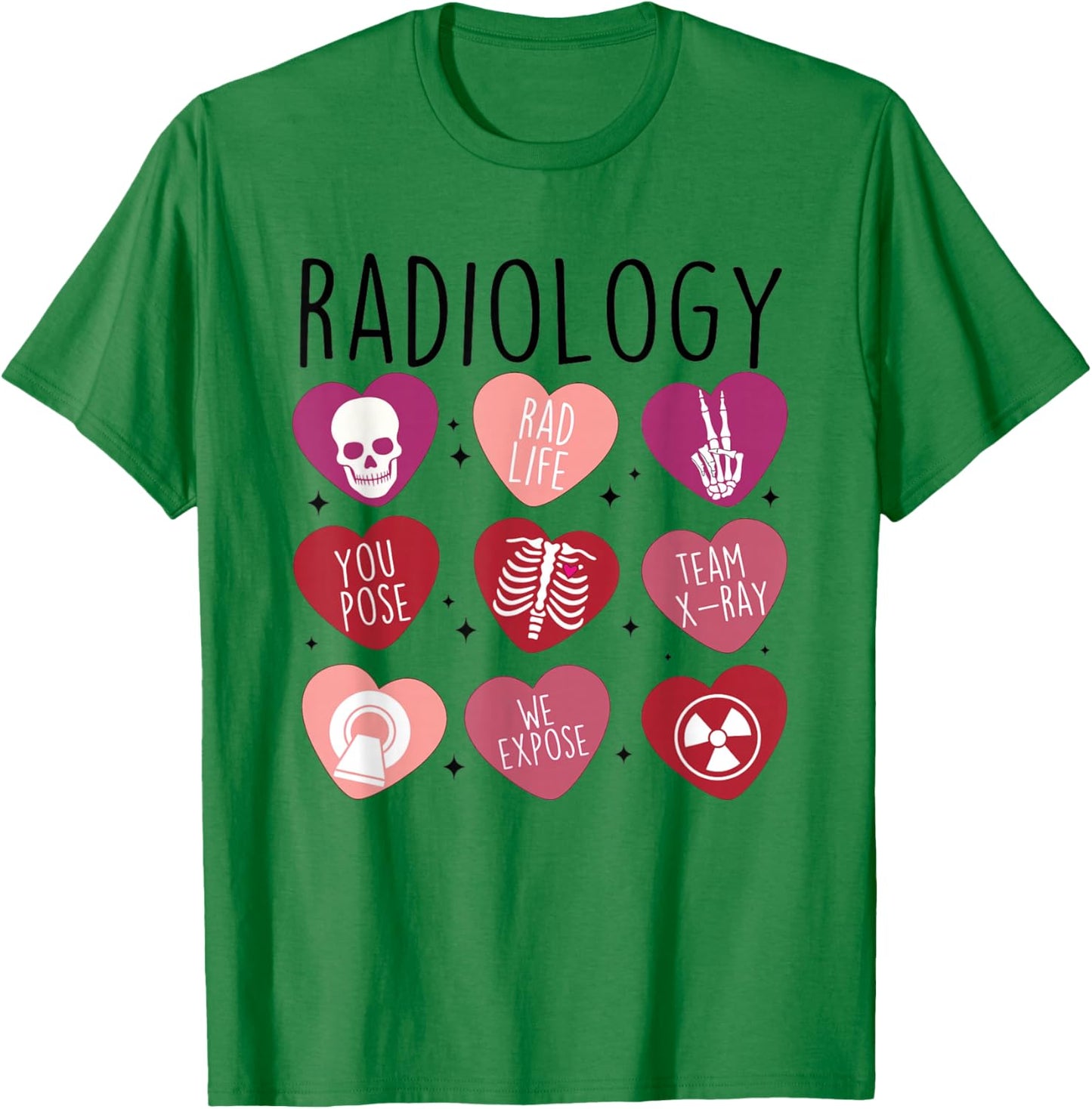 Women Retro Radiology Tech Valentine's Day X-Ray Technician T-Shirt - T-Shirt | Irish Green