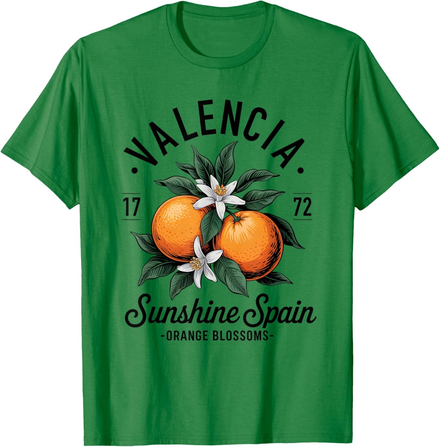 Valencia Spain Orange Blossom Vintage Design T-Shirt - T-Shirt | Irish Green