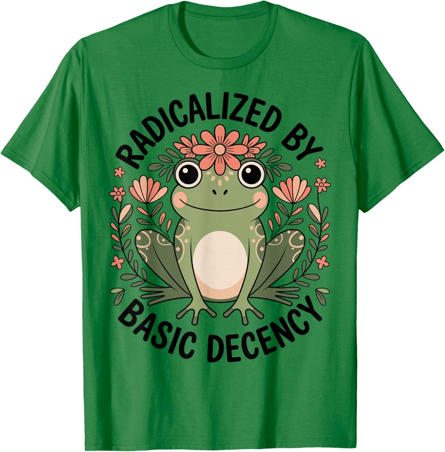 Radicalized by Basic Decency Boho Frog Vintage Women T-Shirt - T-Shirt | Irish Green