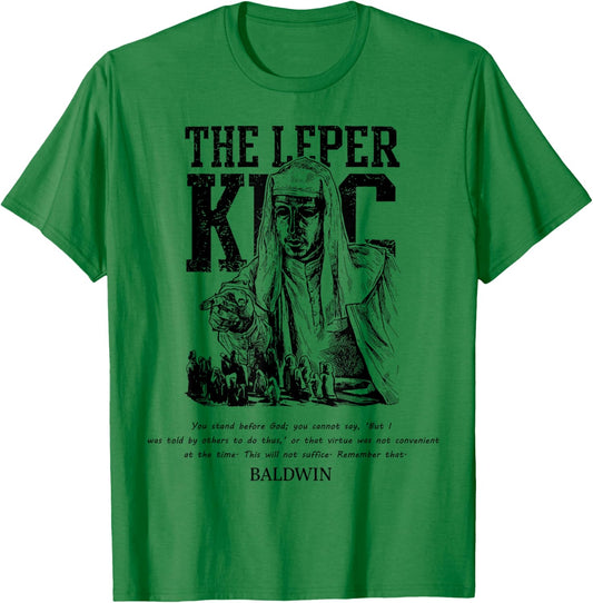Sliver Mask King Baldwin IV Meme The Leper King Warrior T-Shirt - T-Shirt | Irish Green