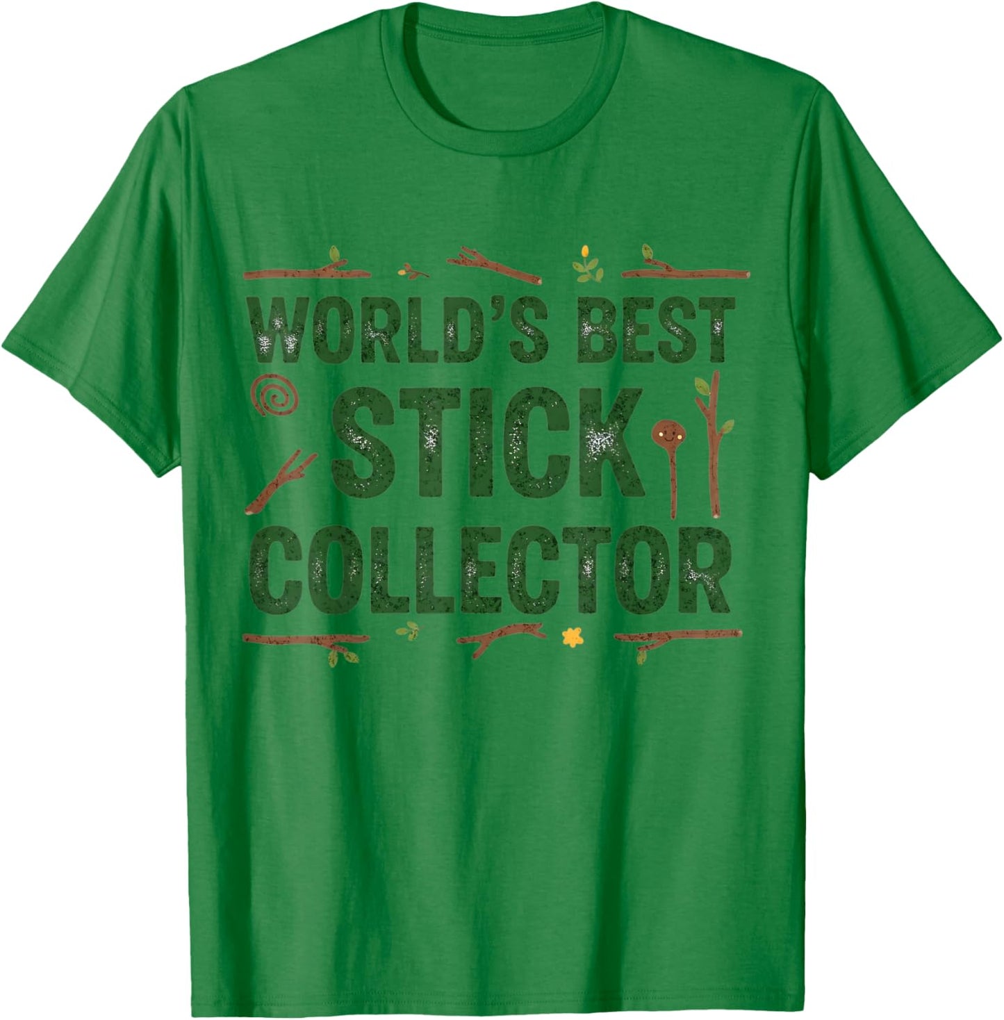 World's Best Stick Collector Funny Camping Design for Boys T-Shirt - T-Shirt | Irish Green