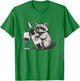 Raccoon Drinking Wine Fancy Juice Cool Sunglasses Funny T-Shirt - T-Shirt | Irish Green