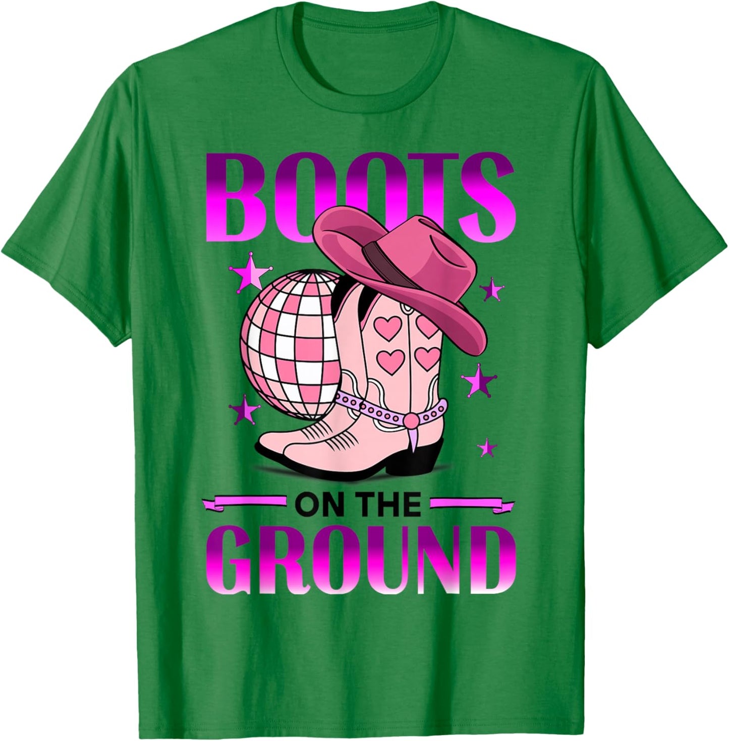 Boots On The Ground Cowboy Country Western T-Shirt - T-Shirt | Irish Green