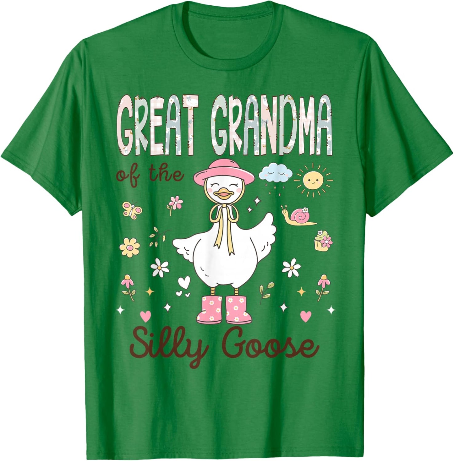 Great Grandma of The Silly Goose First Birthday Girl Family T-Shirt - T-Shirt | Irish Green