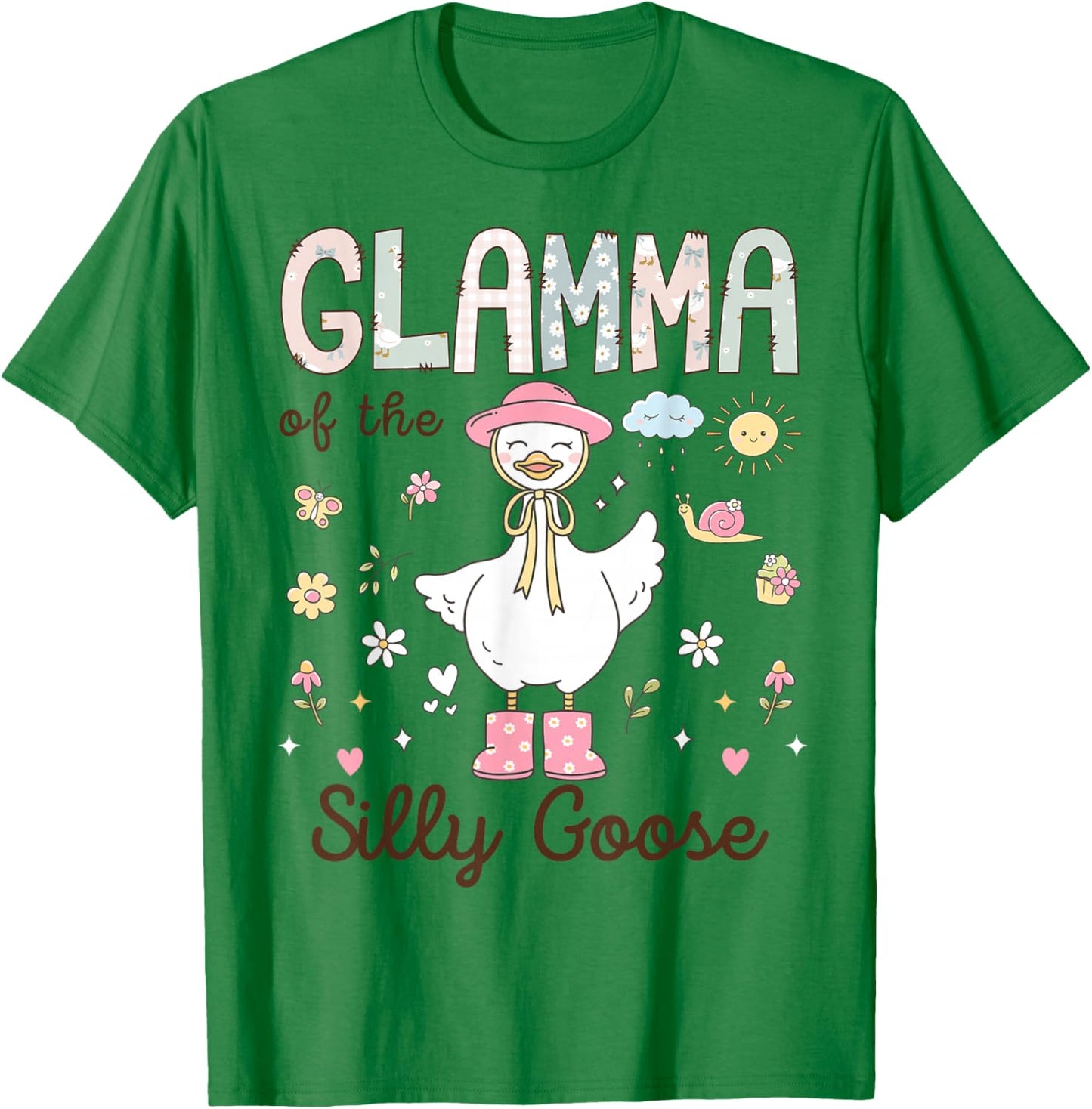 Glamma of The Silly Goose First Birthday Girl Family T-Shirt - T-Shirt | Irish Green