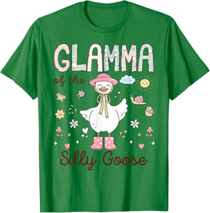 Glamma of The Silly Goose First Birthday Girl Family T-Shirt - T-Shirt | Irish Green