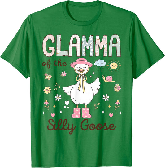 Glamma of The Silly Goose First Birthday Girl Family T-Shirt - T-Shirt | Irish Green