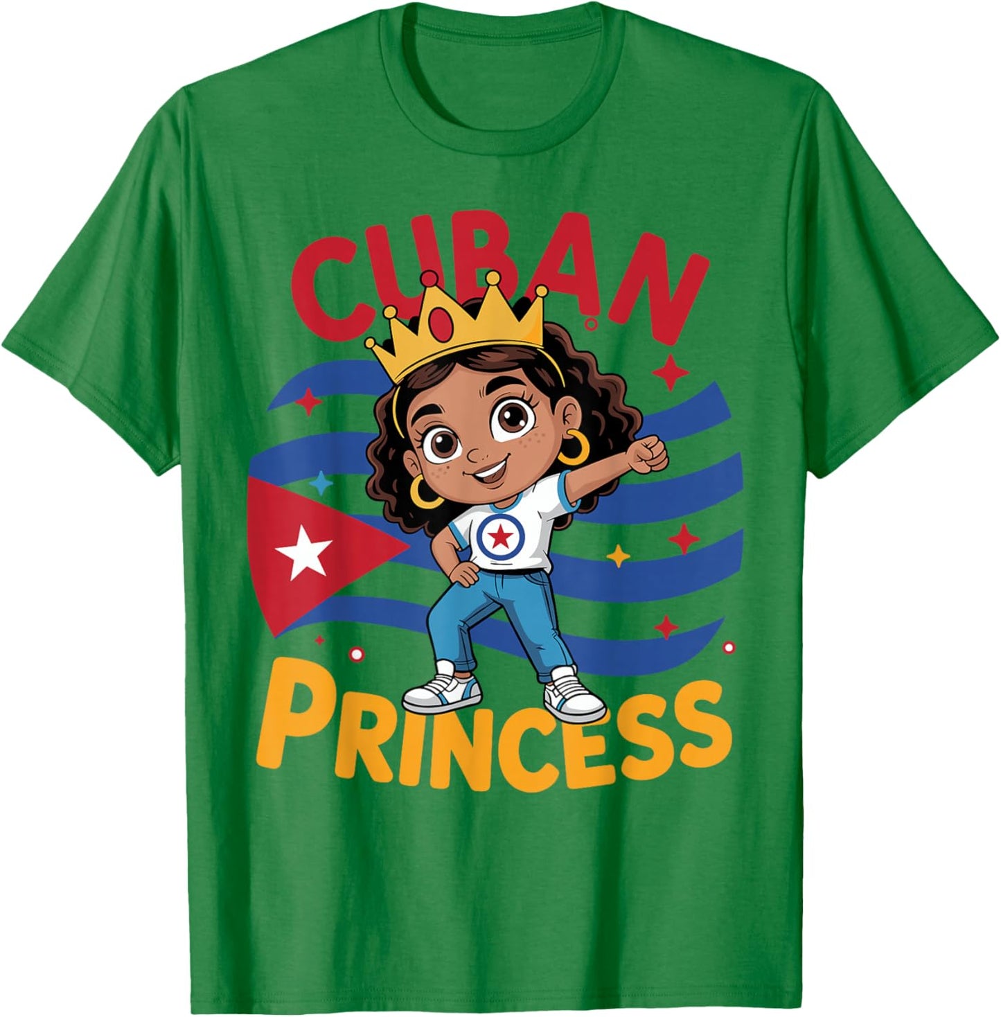 Cuban Girl Cuba Flag Hispanic Heritage Month Women T-Shirt - T-Shirt | Irish Green