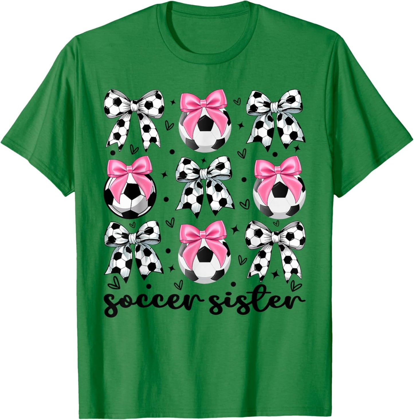 Toddler Sister Coquette Soccer Bow Cute Soccer Sister T-Shirt - T-Shirt | Irish Green