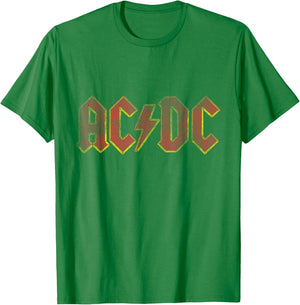 Official AC/DC Vintage Logo for Rock Fans T-Shirt - T-Shirt | Irish Green