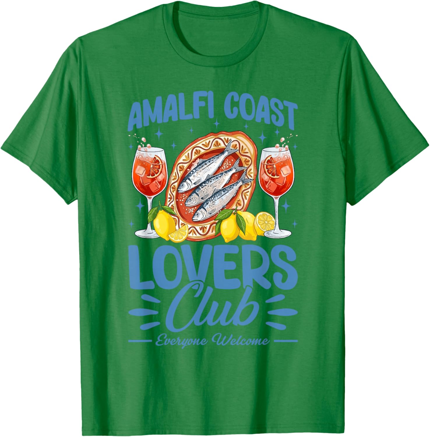Retro Amalfi Coast Lovers Club Italy Travel Summer Vacation T-Shirt - T-Shirt | Irish Green