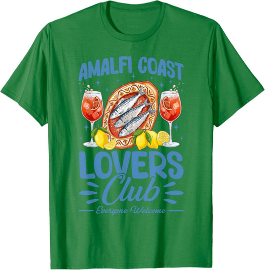 Retro Amalfi Coast Lovers Club Italy Travel Summer Vacation T-Shirt - T-Shirt | Irish Green