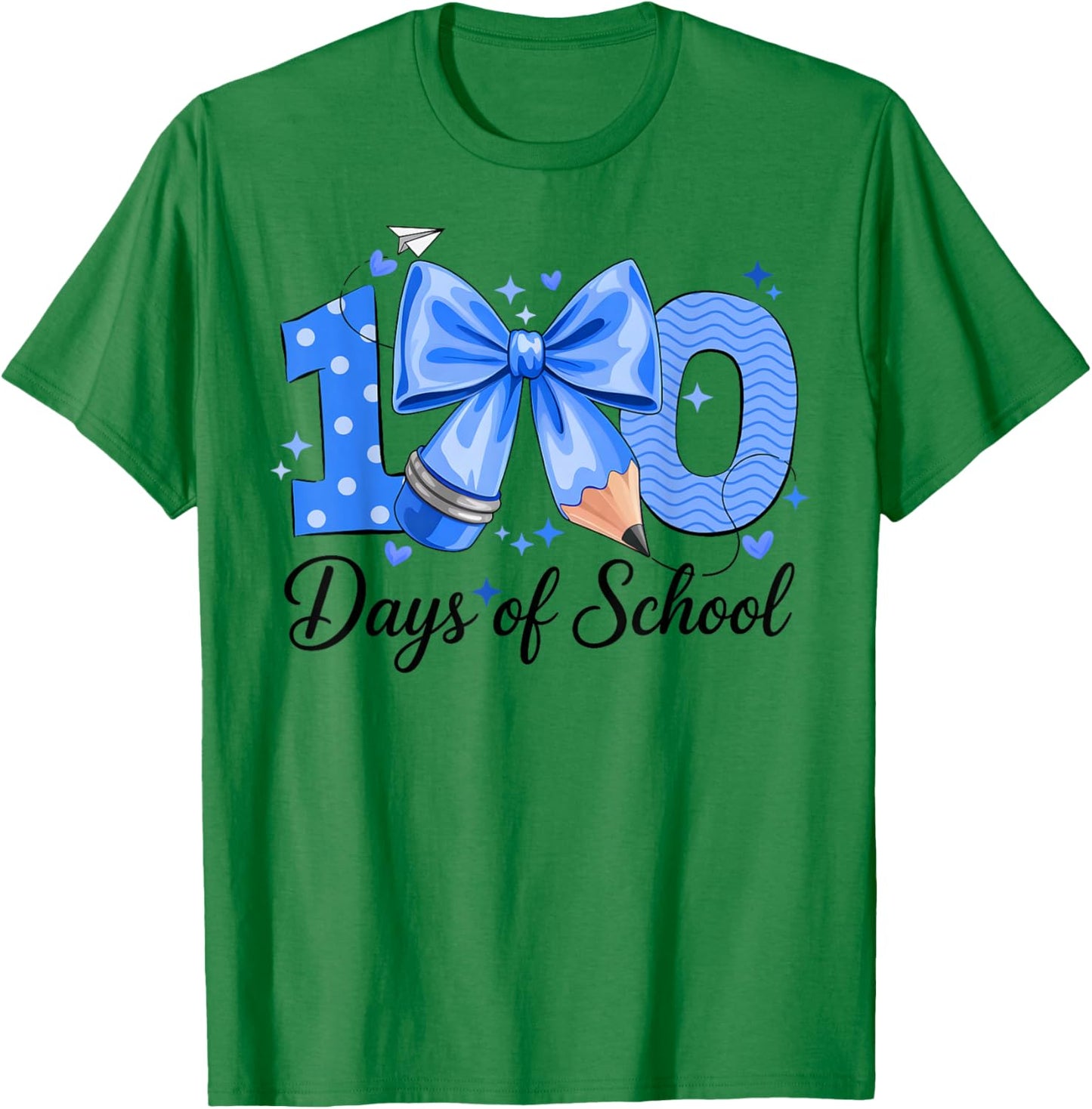 100 Days of School Coquette Bow 100th Day of School Boys T-Shirt - T-Shirt | Irish Green