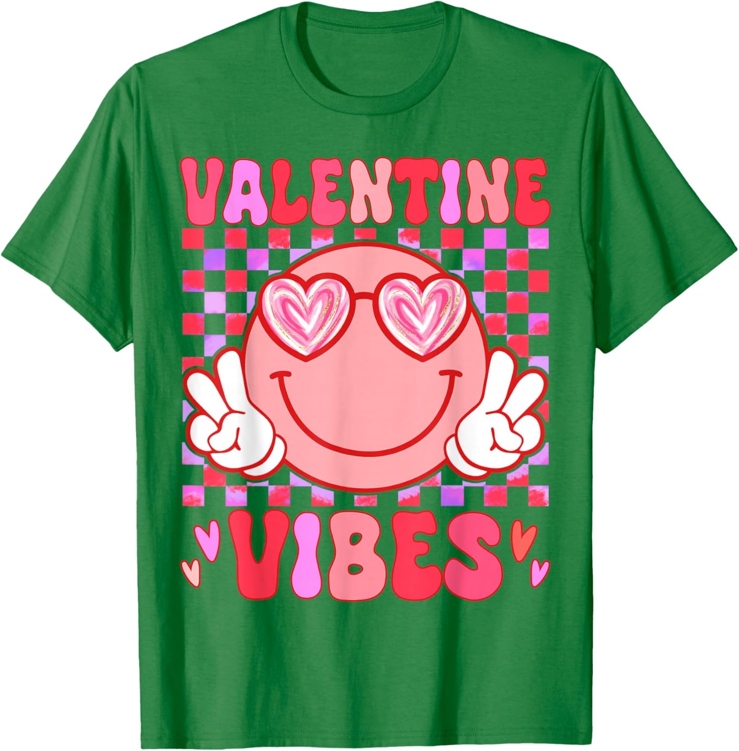 Preppy Valentine Vibes Girl Happy Valentines Day T-Shirt - T-Shirt | Irish Green