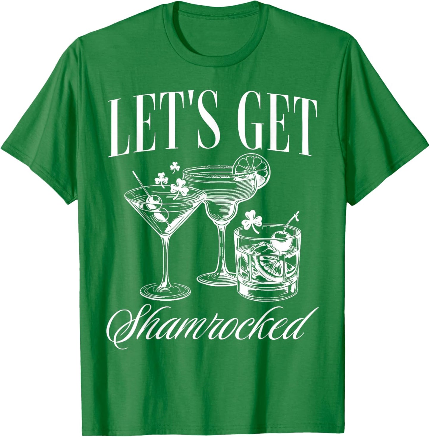 Retro St Patricks Day Cocktail T-Shirt - T-Shirt | Irish Green