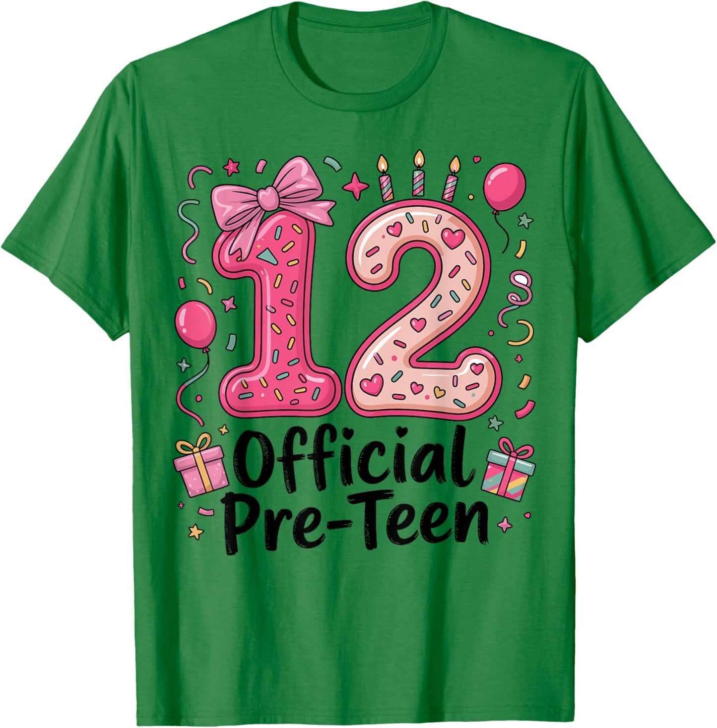 12 Official Pre-Teen Coquette 12 Year Old 12th Birthday Girl T-Shirt - T-Shirt | Irish Green