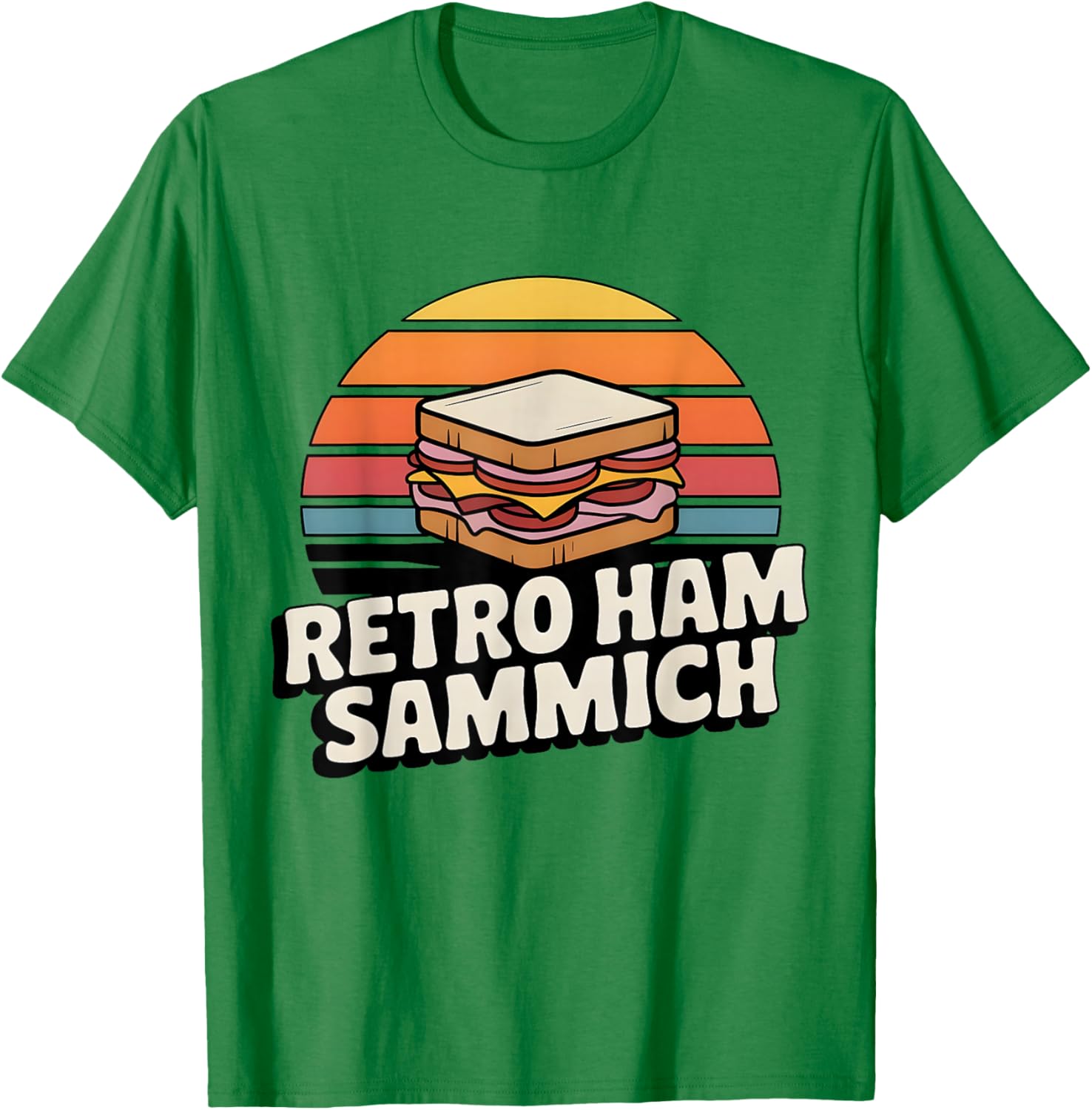 Retro Ham Sammich Funny Food Humor Vintage Deli Lovers T-Shirt - T-Shirt | Irish Green