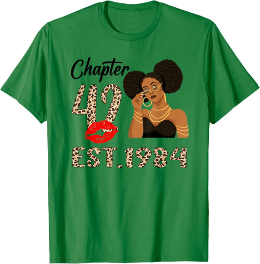 Chapter 42 Est 1984 42 Year Old Birthday Women Party T-Shirt - T-Shirt | Irish Green