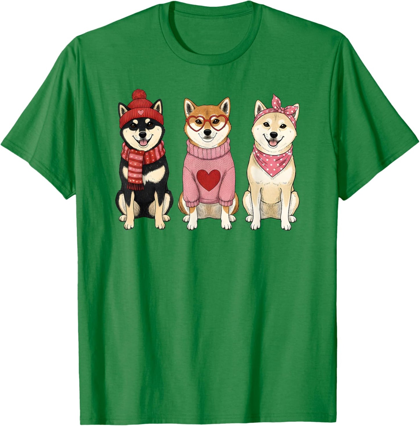Cute Shiba Inu Valentine Dog T-Shirt - T-Shirt | Irish Green