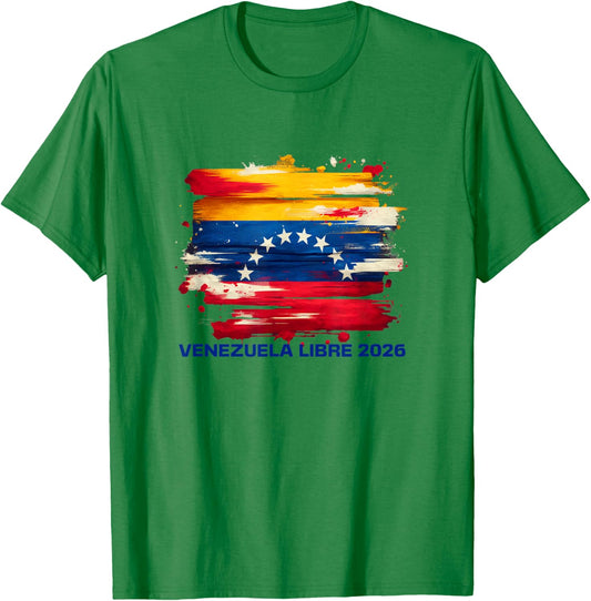 Venezuela Libre 2026 Flag Design for National Pride T-Shirt - T-Shirt | Irish Green