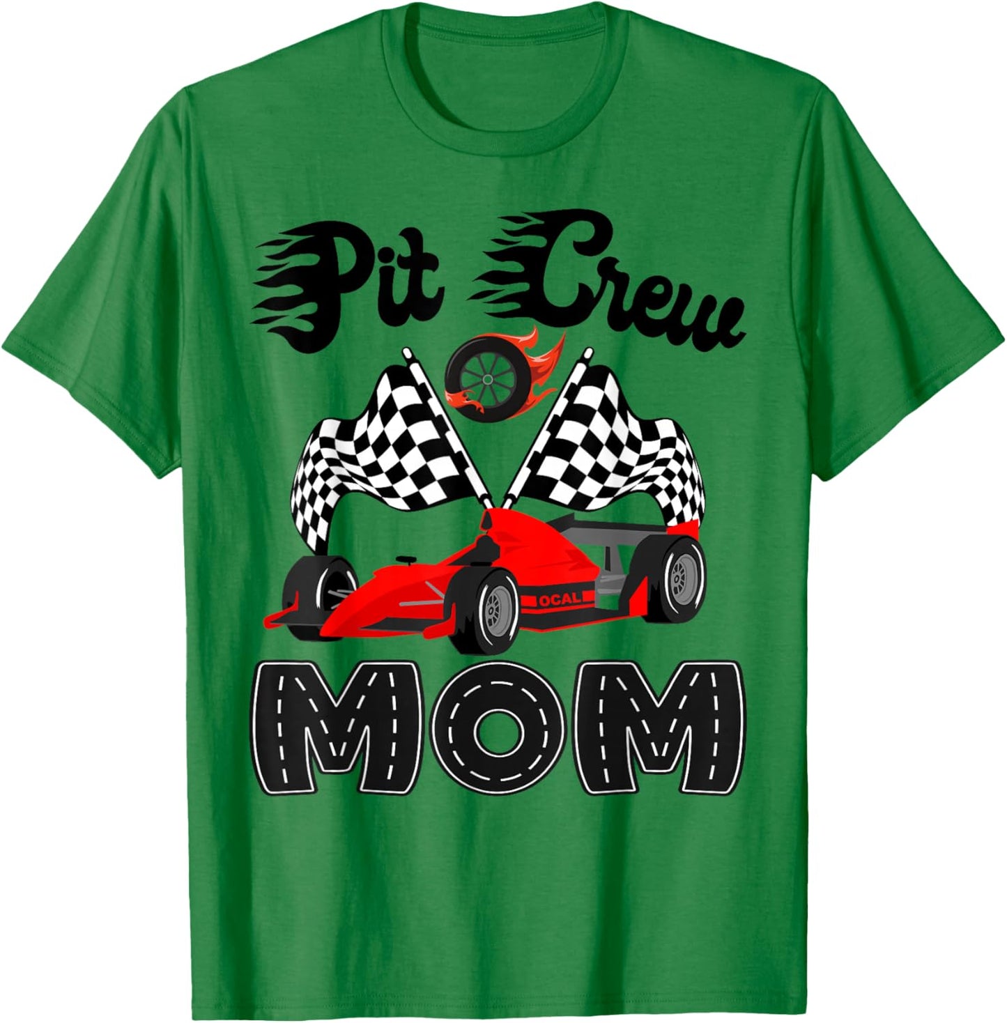 Pit Crew Mom Racing Car Birthday Boy Family Matching T-Shirt - T-Shirt | Irish Green