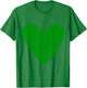 Love Heart Emerald Green Color White T-Shirt - T-Shirt | Irish Green