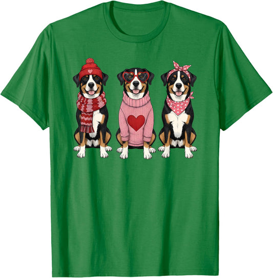 Cute Greater Swiss Mountain Dog Valentine T-Shirt - T-Shirt | Irish Green