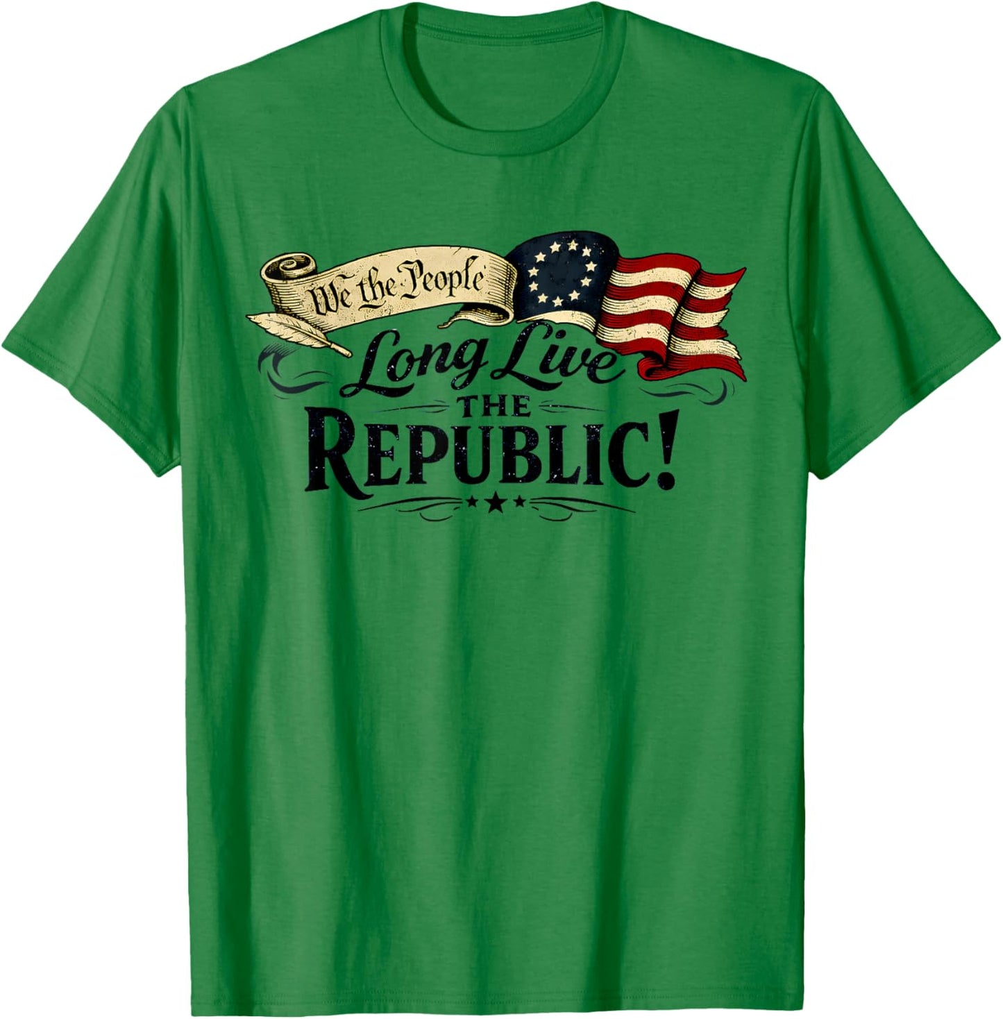 Long Live The Republic USA 1776 2026 Patriotic 4th of July T-Shirt - T-Shirt | Irish Green