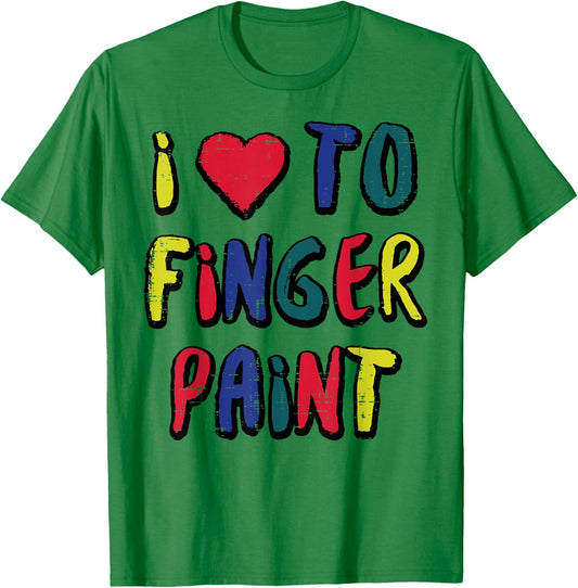 Valentines Day I Love to Finger Paint Matching Couples Men T-Shirt - T-Shirt | Irish Green