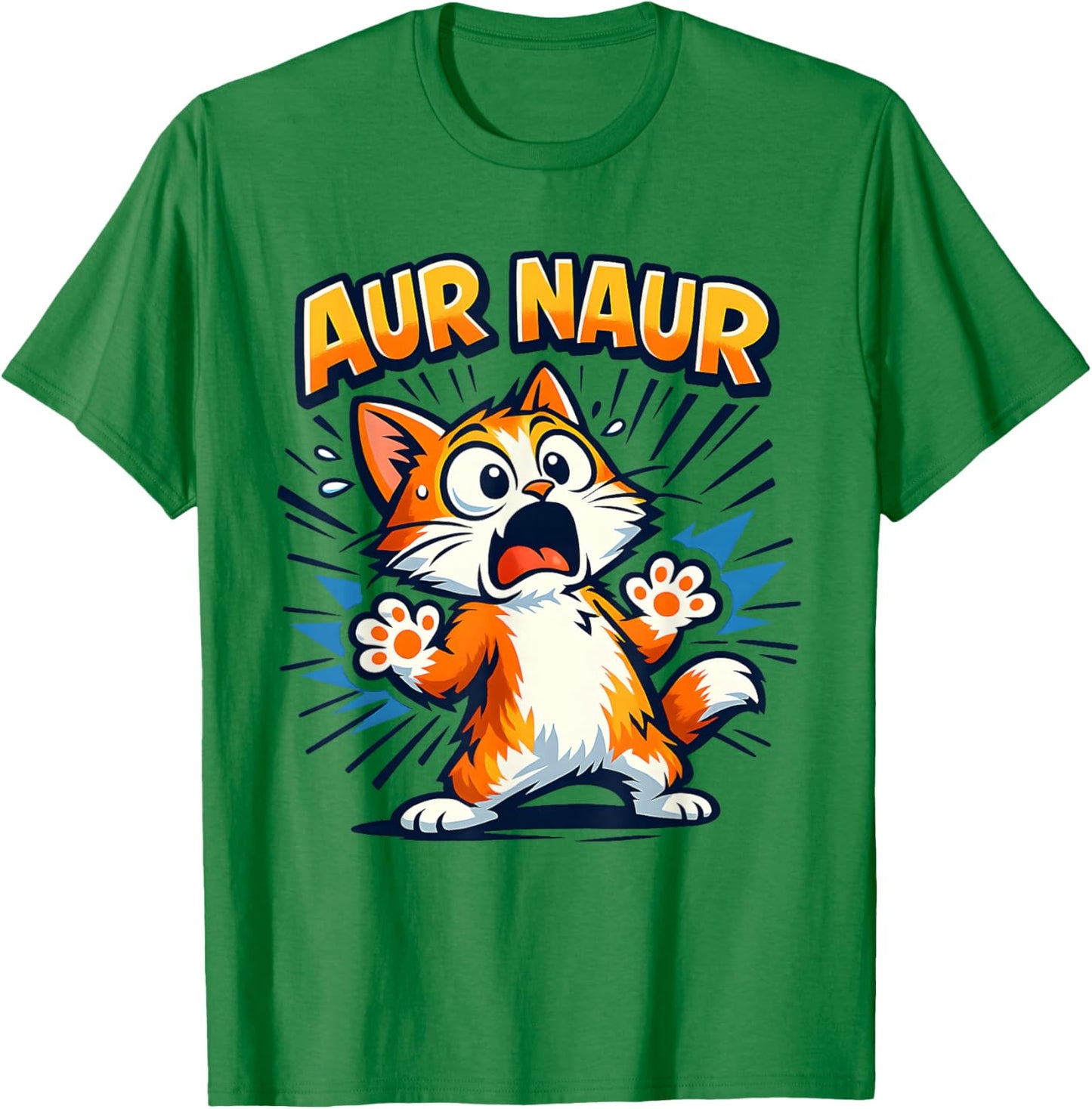 AUR Naur Cat Meme Aussie Accent Australian Slang Oh No Humor T-Shirt - T-Shirt | Irish Green