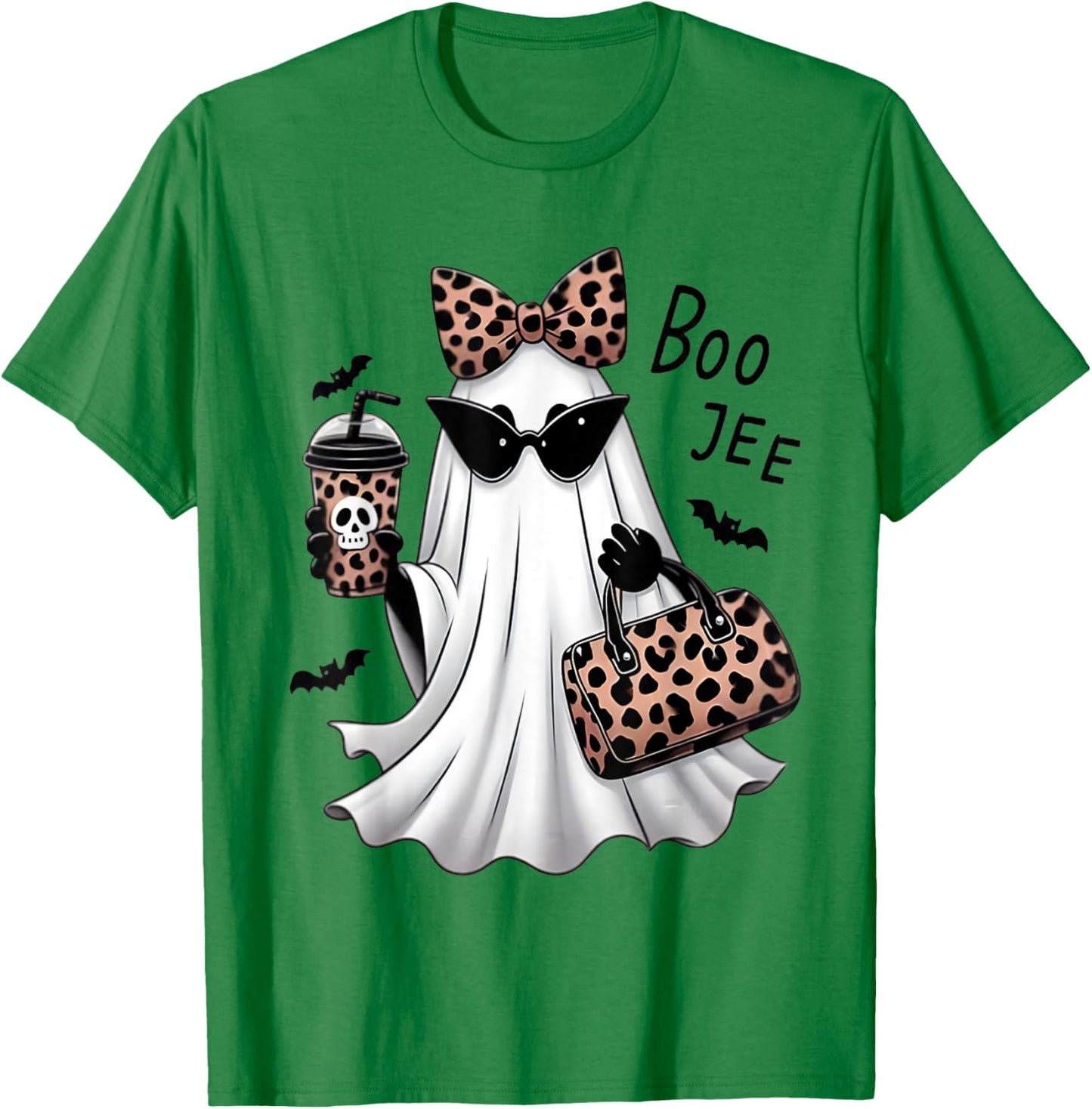 Boo JEE Ghost Spooky Vibes Halloween Boujee Women Funny T-Shirt - T-Shirt | Irish Green