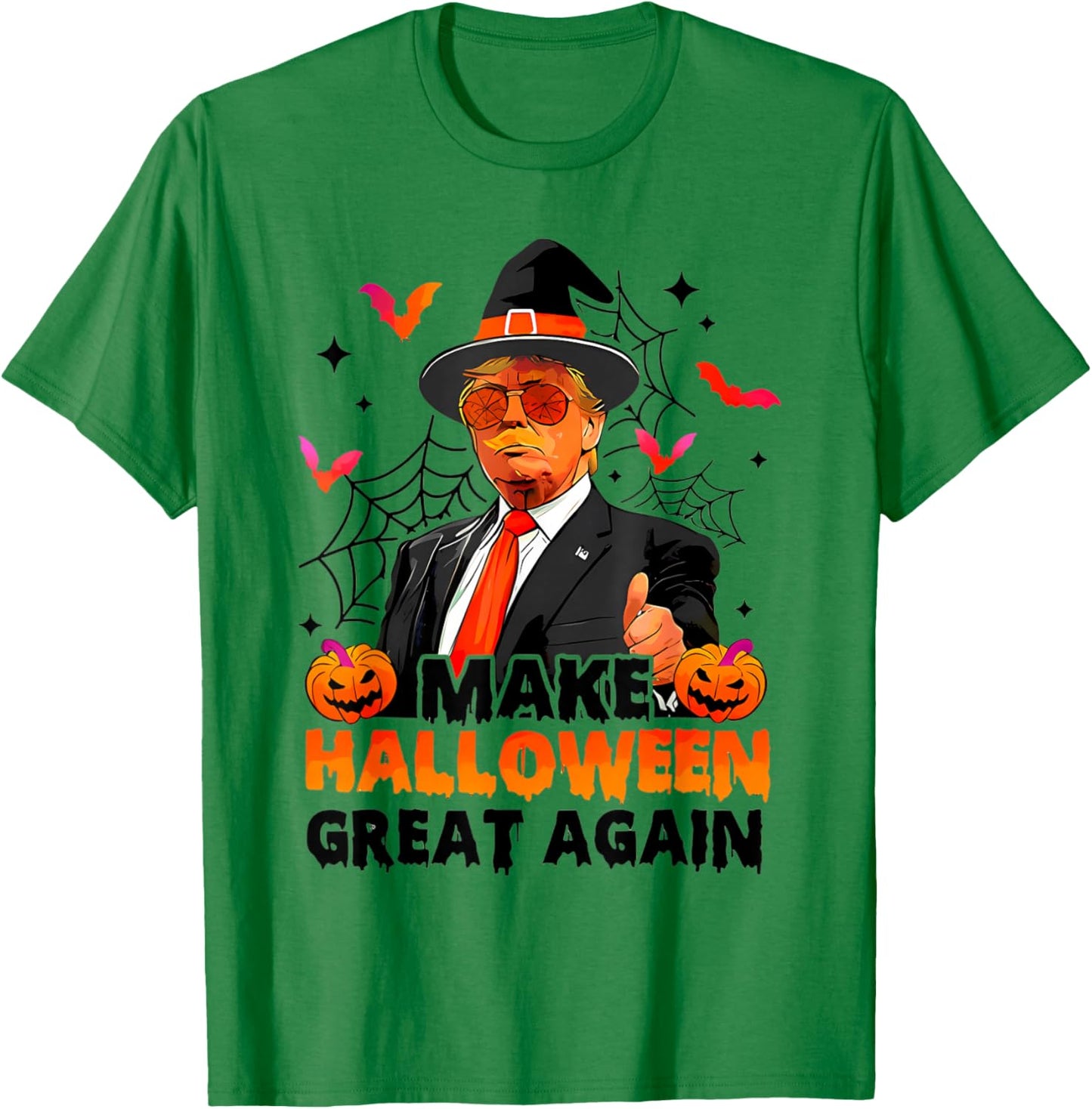 Make Halloween Great Again Funny Trump Spooky Trick Or Treat T-Shirt - T-Shirt | Irish Green