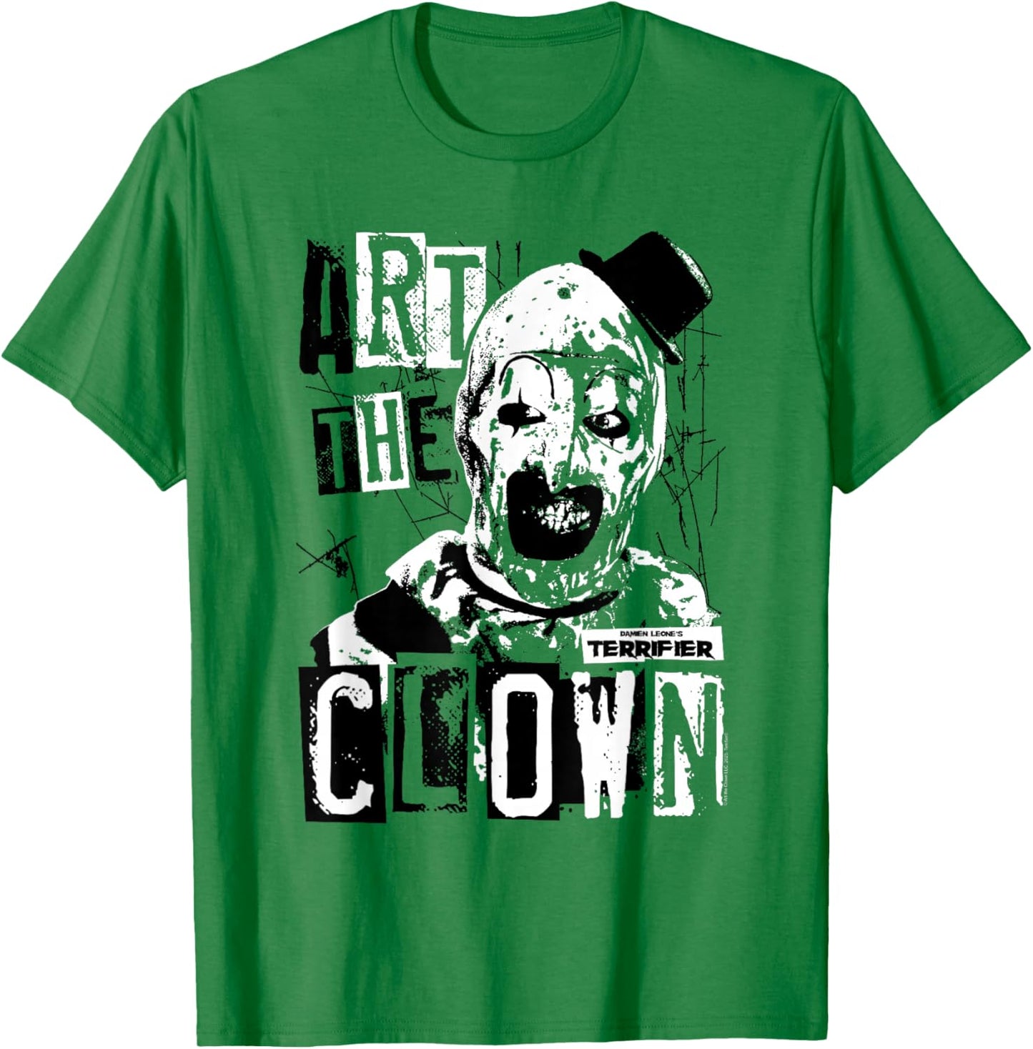 Terrifier Art The Clown Bloody Face High Contrast Horror T-Shirt - T-Shirt | Irish Green
