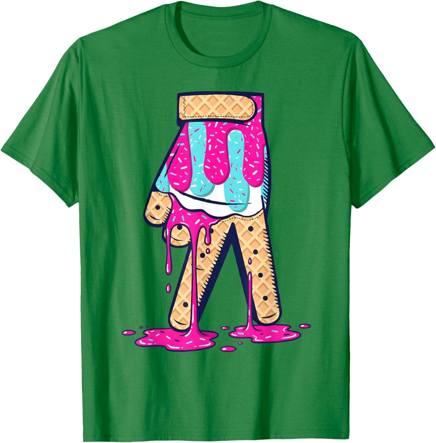 Baseball Ice Cream Drip Boys Glove Sprinkles Baseball Lover T-Shirt - T-Shirt | Irish Green