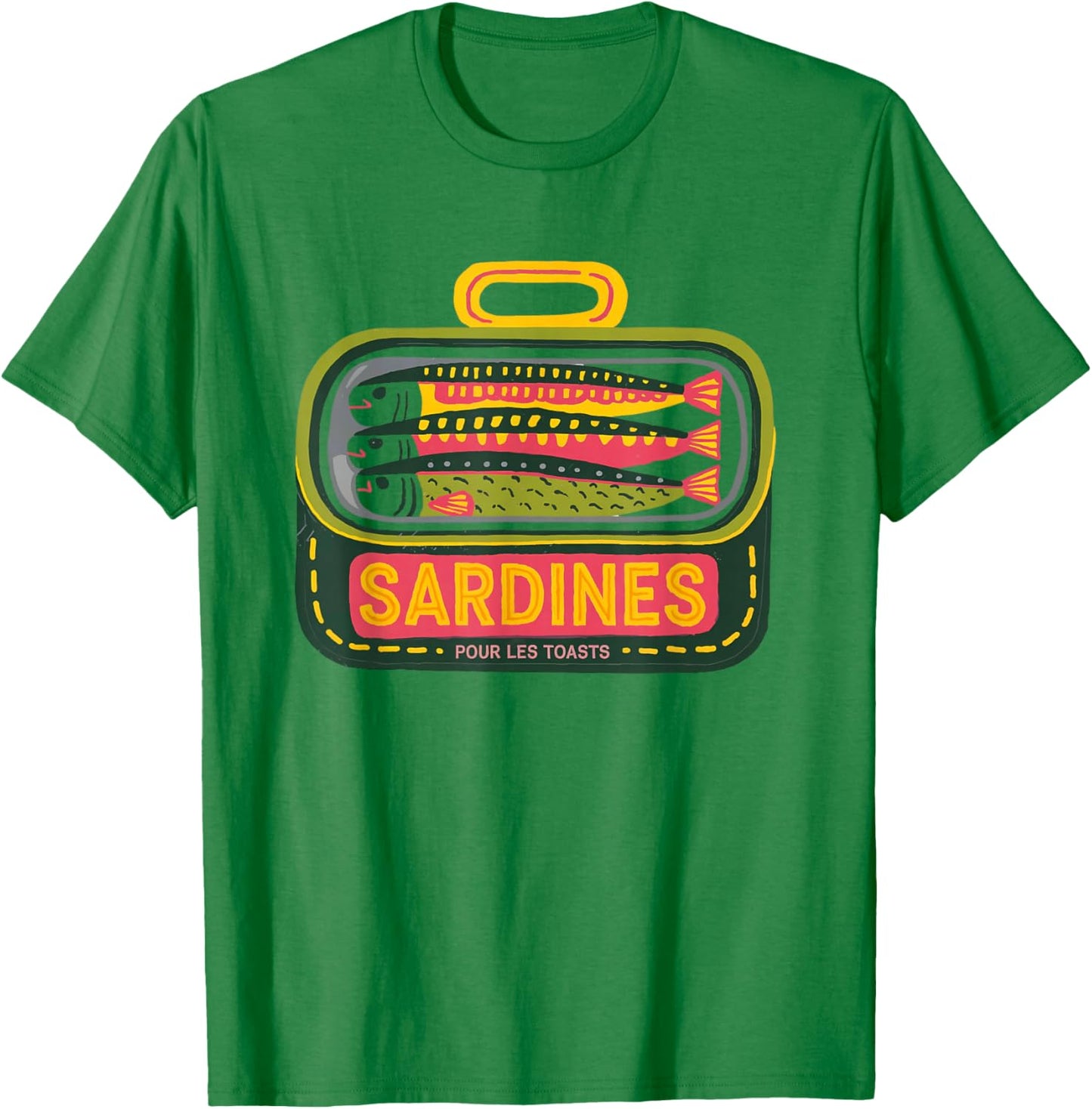 Sardine Tin Pop Art Design Vintage Food Fish T-Shirt - T-Shirt | Irish Green