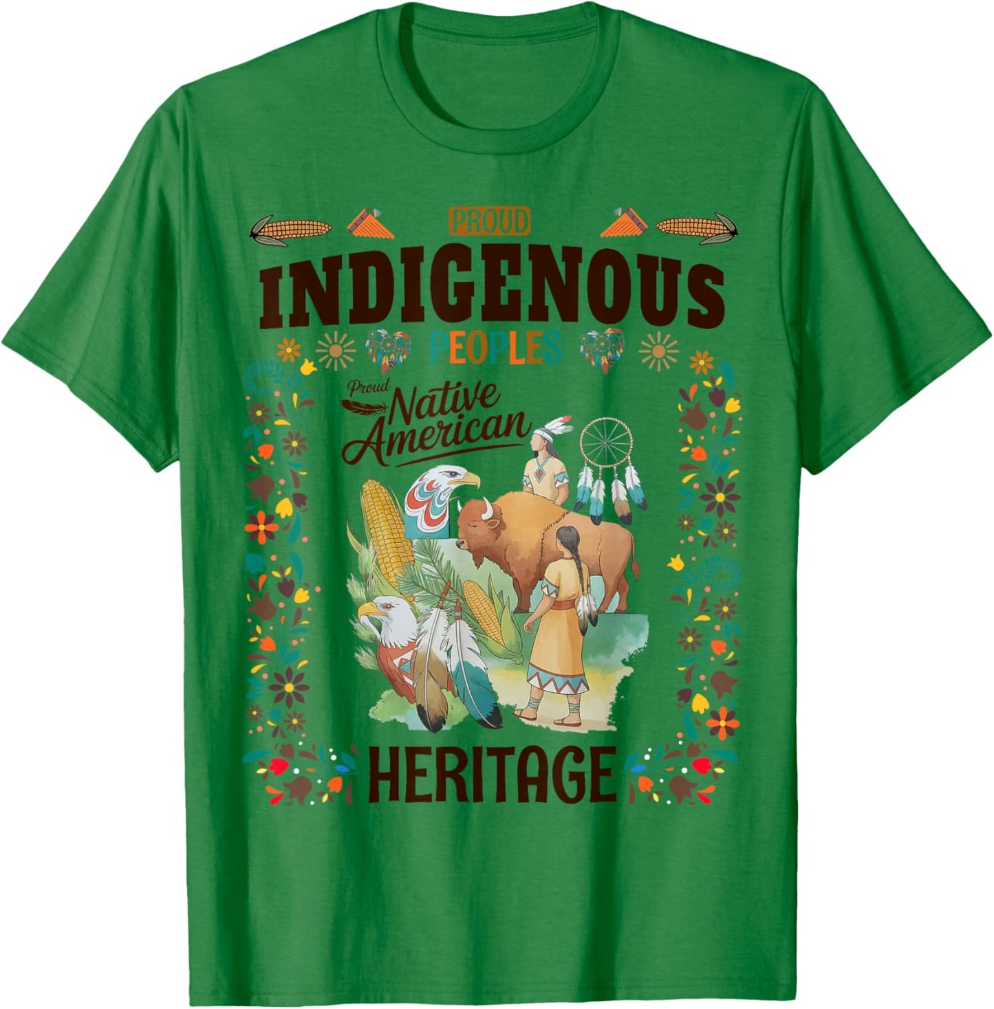 Indigenous Peoples Women Idea Native American Heritage Month T-Shirt - T-Shirt | Irish Green