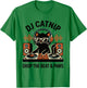 DJ Catnip Drop The Beat & Paws Funny Cat DJ Headphones Vinyl T-Shirt - T-Shirt | Irish Green