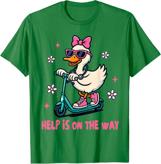 School Nurse Squad Nursing Silly Goose Help is On The Way T-Shirt - T-Shirt | Irish Green