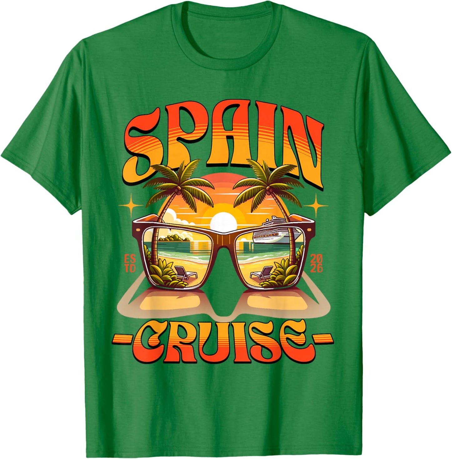 Matching Spain Cruise 2026! Trip Spanish Vacation T-Shirt - T-Shirt | Irish Green