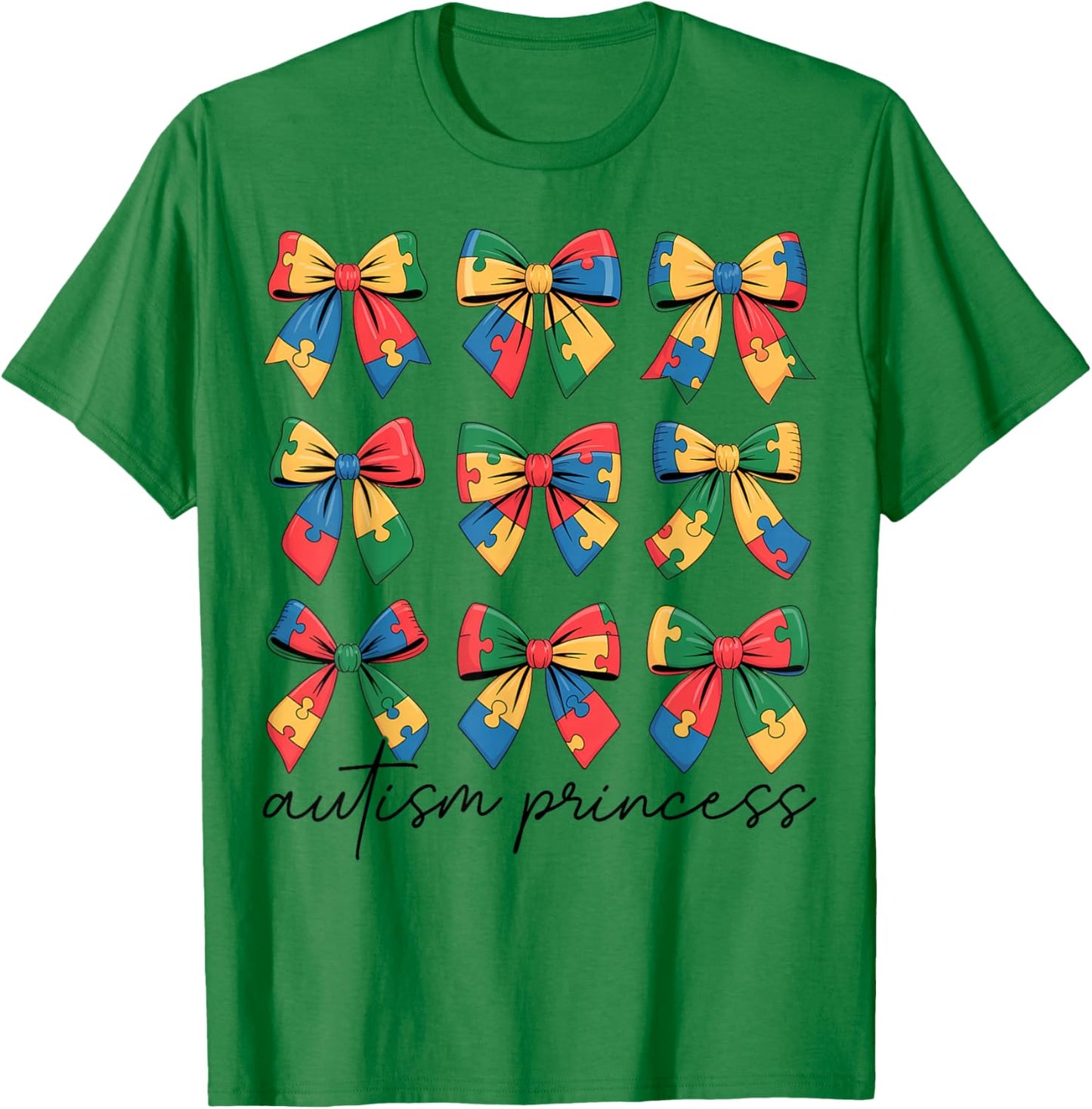 Autism Princess Coquette Bow Daughter Autism Awareness Girls T-Shirt - T-Shirt | Irish Green