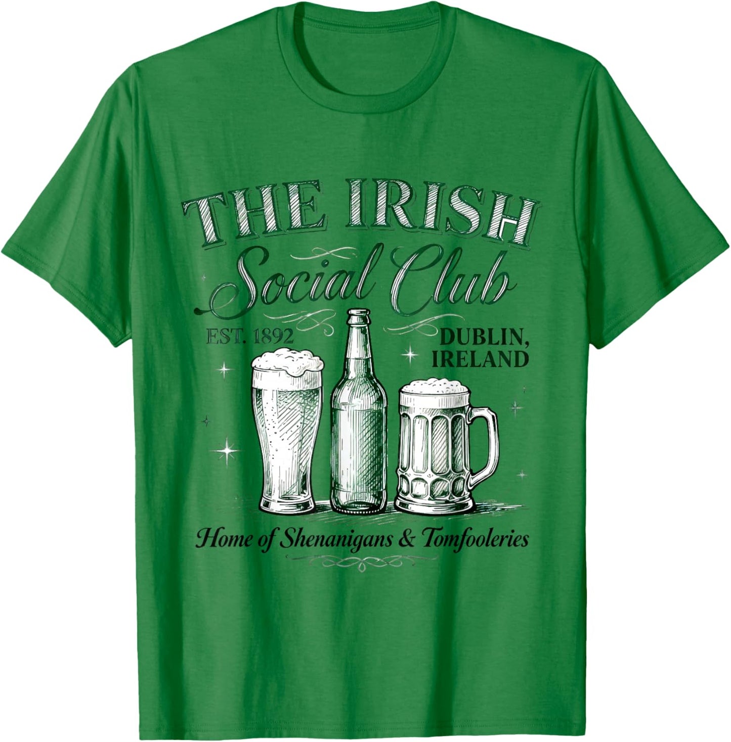 The Irish Social Club Vintage Drinking Team St Patrick's Day T-Shirt - T-Shirt | Irish Green