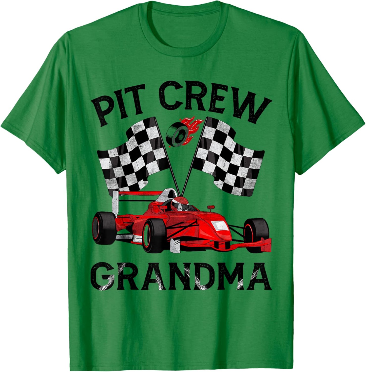 Pit Crew Grandma Race Car Birthday Party Racing Family T-Shirt - T-Shirt | Irish Green