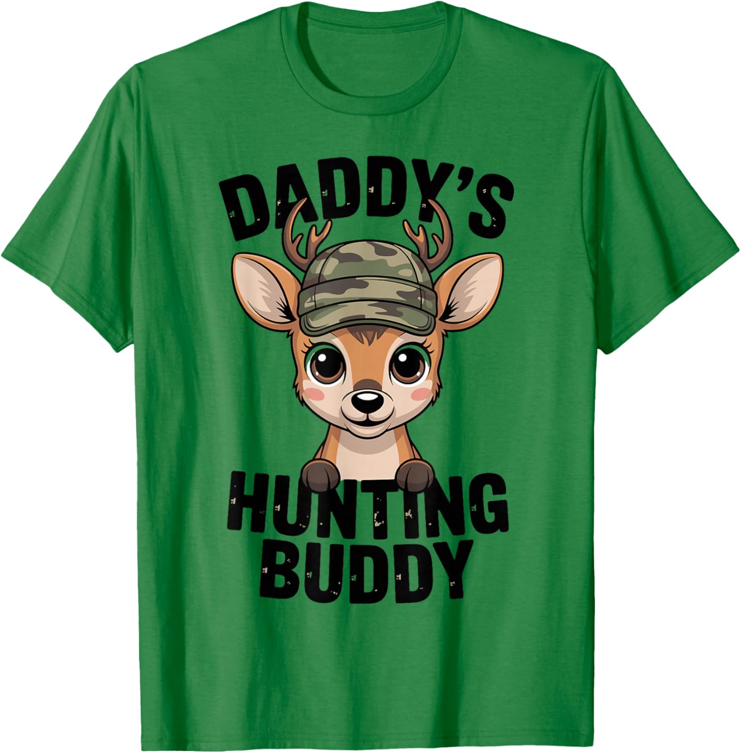Daddy's Hunting Buddy Little Hunter Outdoor Camo T-Shirt - T-Shirt | Irish Green