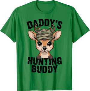 Daddy's Hunting Buddy Little Hunter Outdoor Camo T-Shirt - T-Shirt | Irish Green