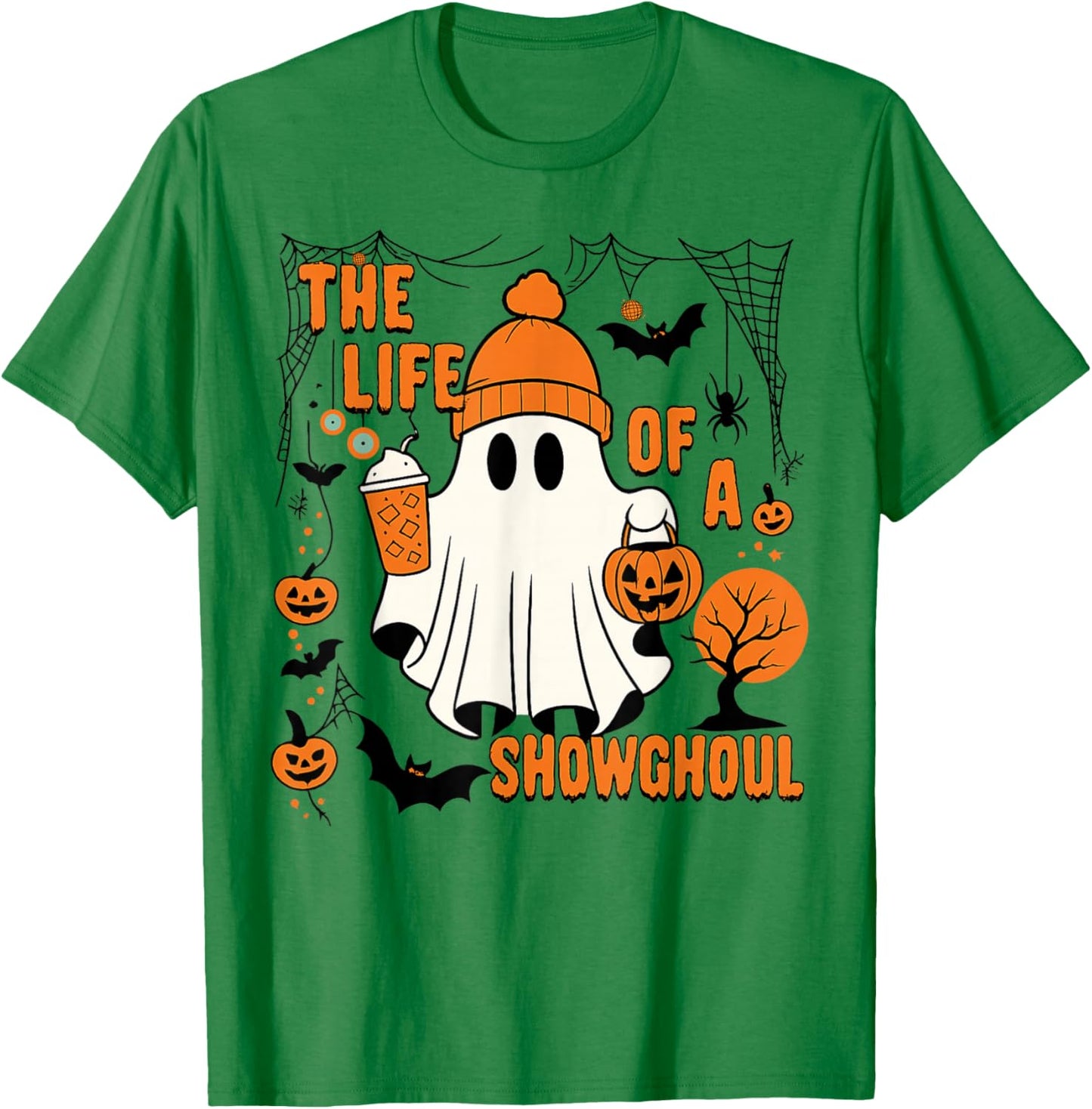 The Life of a showghoul Halloween Costume Bow Boo Girls T-Shirt - T-Shirt | Irish Green